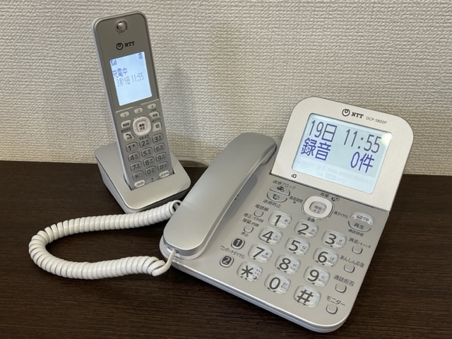NTTデジタルコードレスフォン DCP-5800P 大きく明るいディスプレイ 安心機能充実 本体+子機セット USED品の画像8