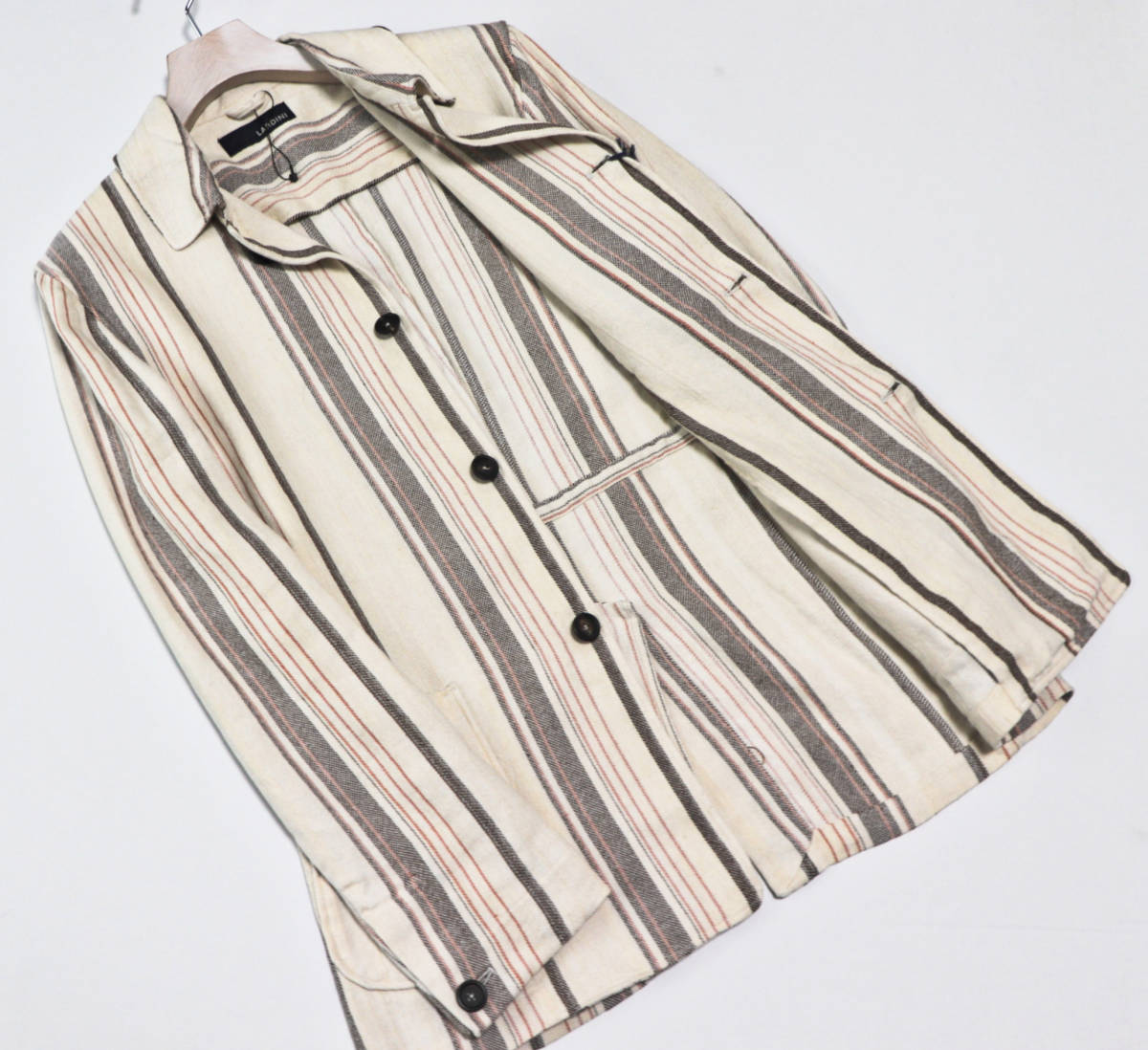 LARDINI ラルディーニ》新品 定価121,000円 イタリア製 ストライプ 4B