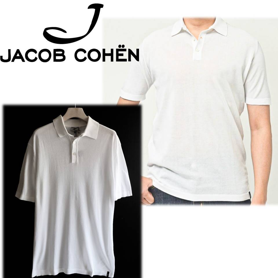 JACOB COHEN》新品 イタリア製 ハイゲージ ニットポロシャツ M-