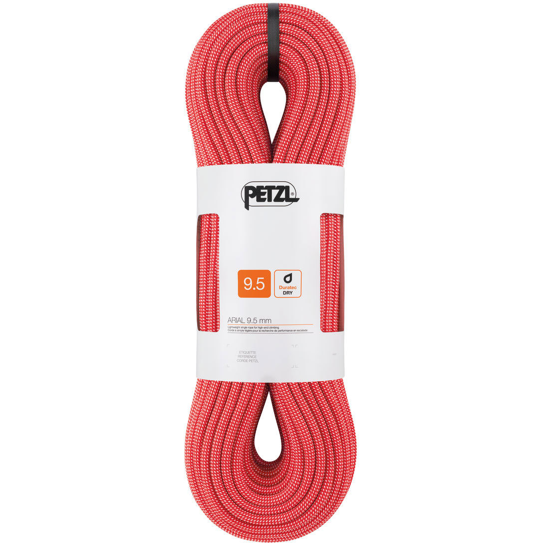 ★軽量 必須 PETZL ペツル クライミングロープ シングルロープ Arial アリアル 9.5mm 60ｍ 赤 ダイナミック ロープ ザイル 外岩 岩場 ジム
