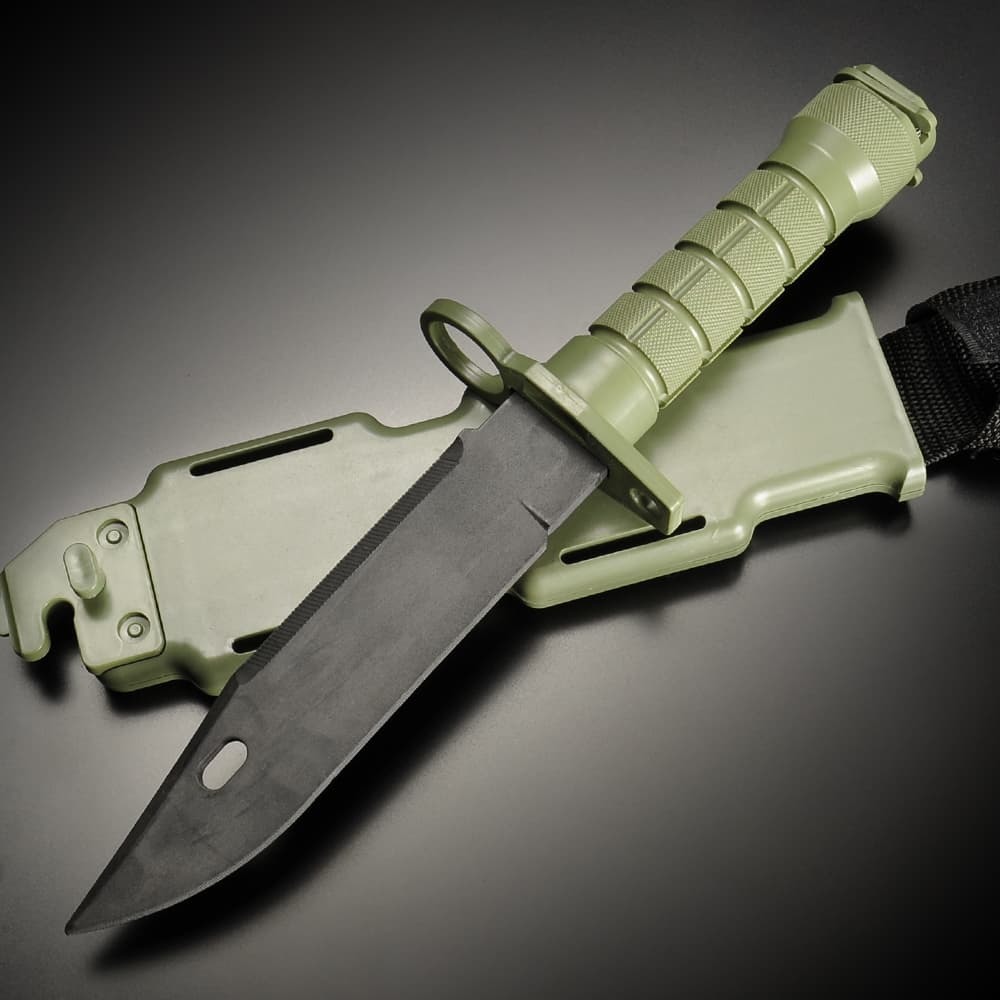  training knife M9bayo net sheath attaching [ olive gong b] gun . Raver plastic M16 scabbard belt loop 