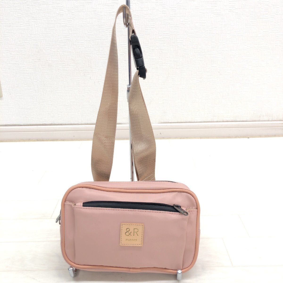 * &R russet Russet Logo нашивка сумка "body" розовый сумка на плечо поясная сумка женский женский внутренний стандартный товар 