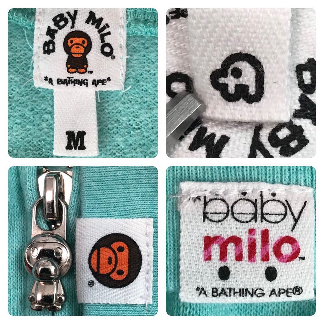 2006年 milo banana logo フルジップ パーカー Mサイズ ミント a bathing ape BAPE full zip hoodie エイプ ベイプ マイロNIGO w506_画像9