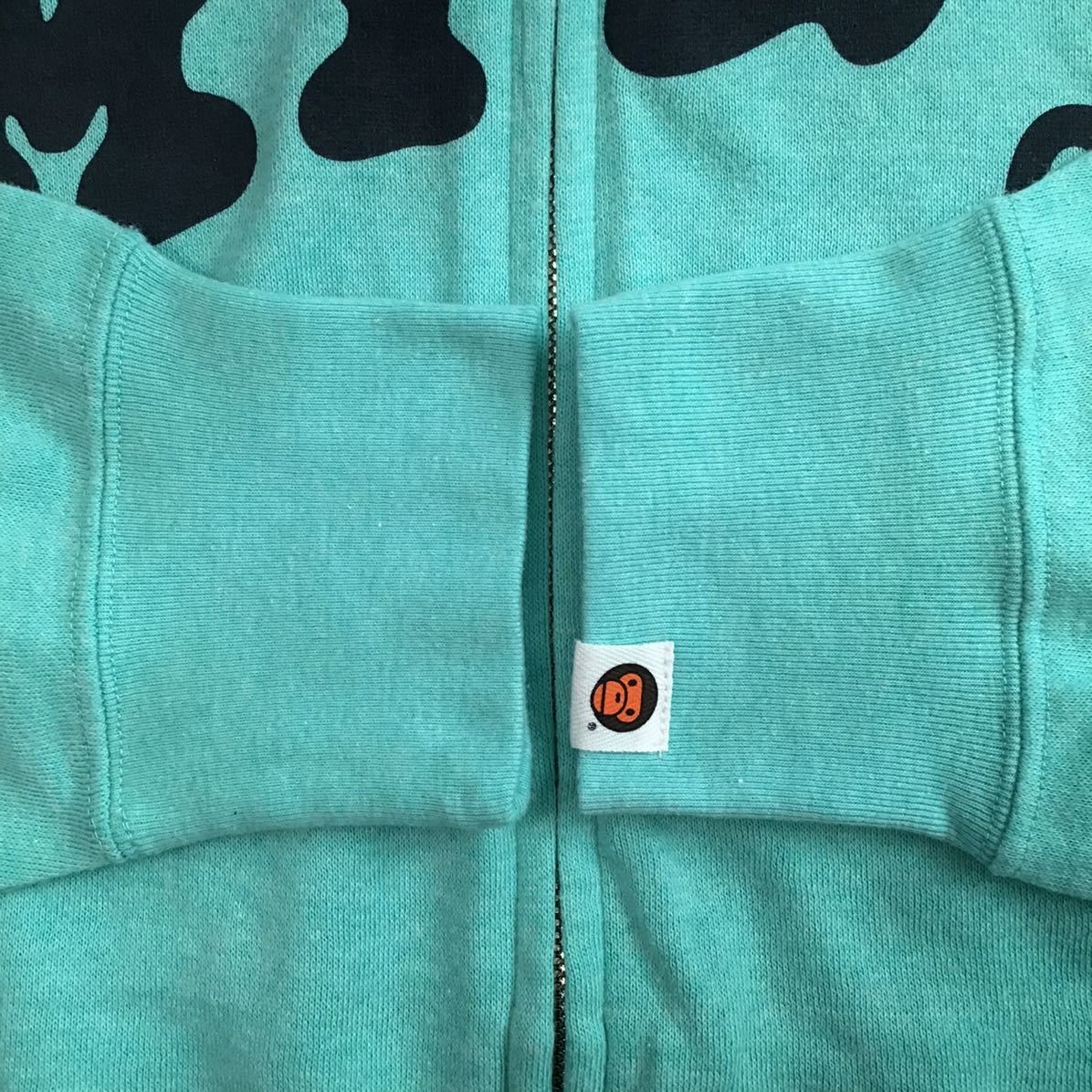 2006年 milo banana logo フルジップ パーカー Mサイズ ミント a bathing ape BAPE full zip hoodie エイプ ベイプ マイロNIGO w506_画像7