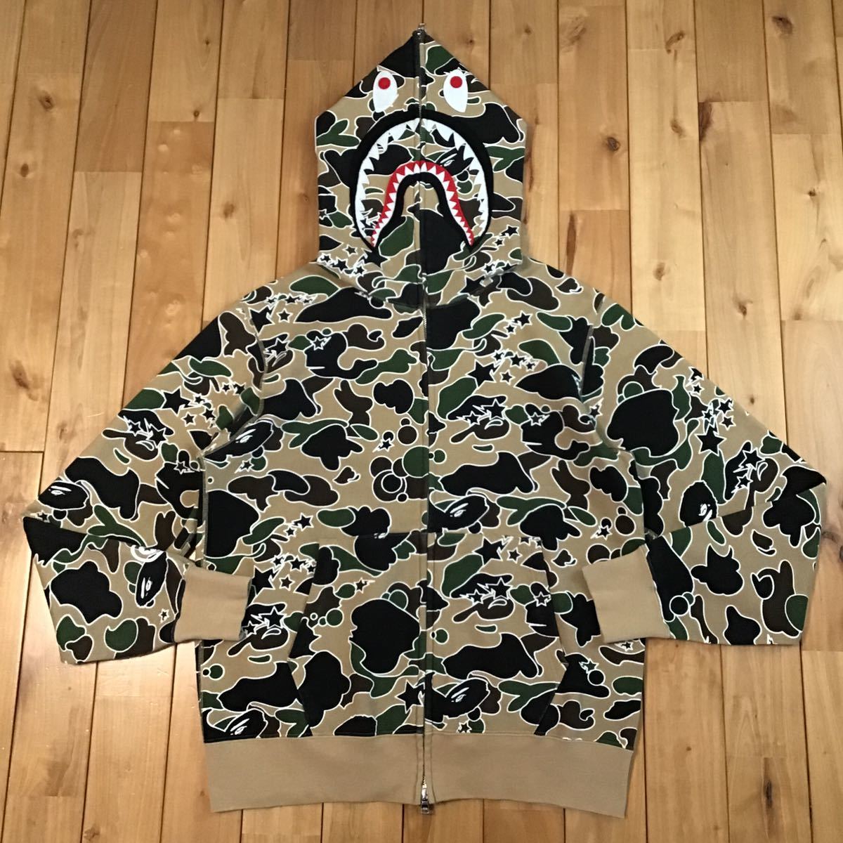 Sta camo Shark Parker L size shark full zip hoodie a bathing ape BAPE Ape Bape A Bathing Ape psyche camouflage z575