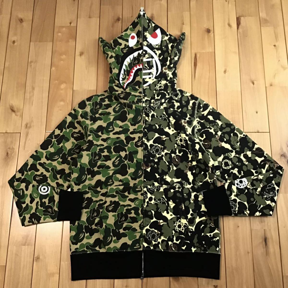 ★美品★ UNKLE × BAPE shark full zip hoodie Mサイズ a bathing ape エイプ ベイプ アベイシングエイプ シャーク パーカー ABC camo z2