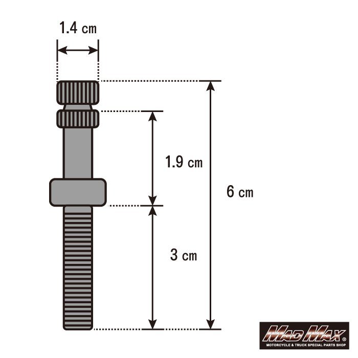 バイク用品 汎用 アルミ ウインカーステー M10x60mm ブラック 1本/CB400SF CB250T CB400T CB1300 CB750F Z400 Z1000【メール便送料200円】_画像2