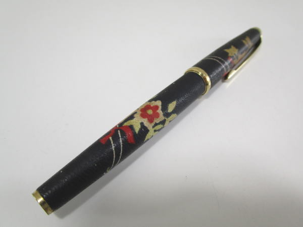 # platinum fountain pen peace pattern leather brass pen .K18 # control number 82
