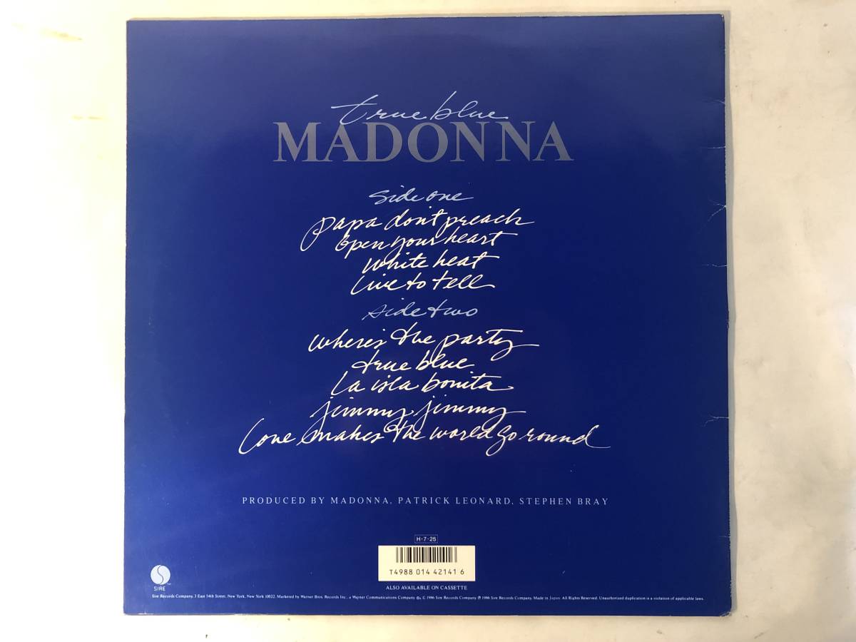 30310S 12inch LP★マドンナ/MADONNA/TRUE BLUE★P-13310_画像2