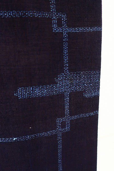 再入荷国産】 ヤフオク! - 美品 逸品 結城紬 八十亀甲 単衣 バチ衿 藍