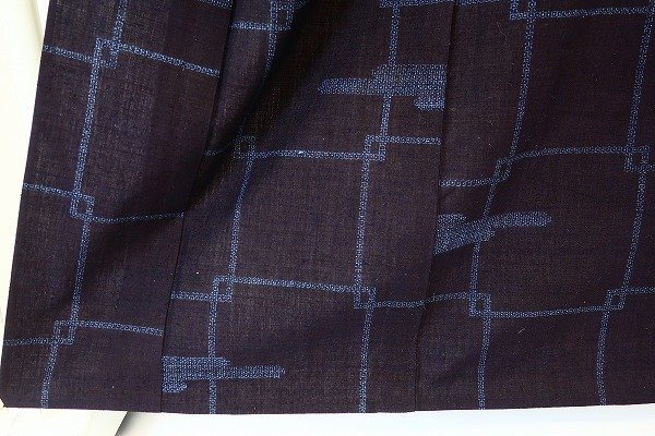 再入荷国産】 ヤフオク! - 美品 逸品 結城紬 八十亀甲 単衣 バチ衿 藍