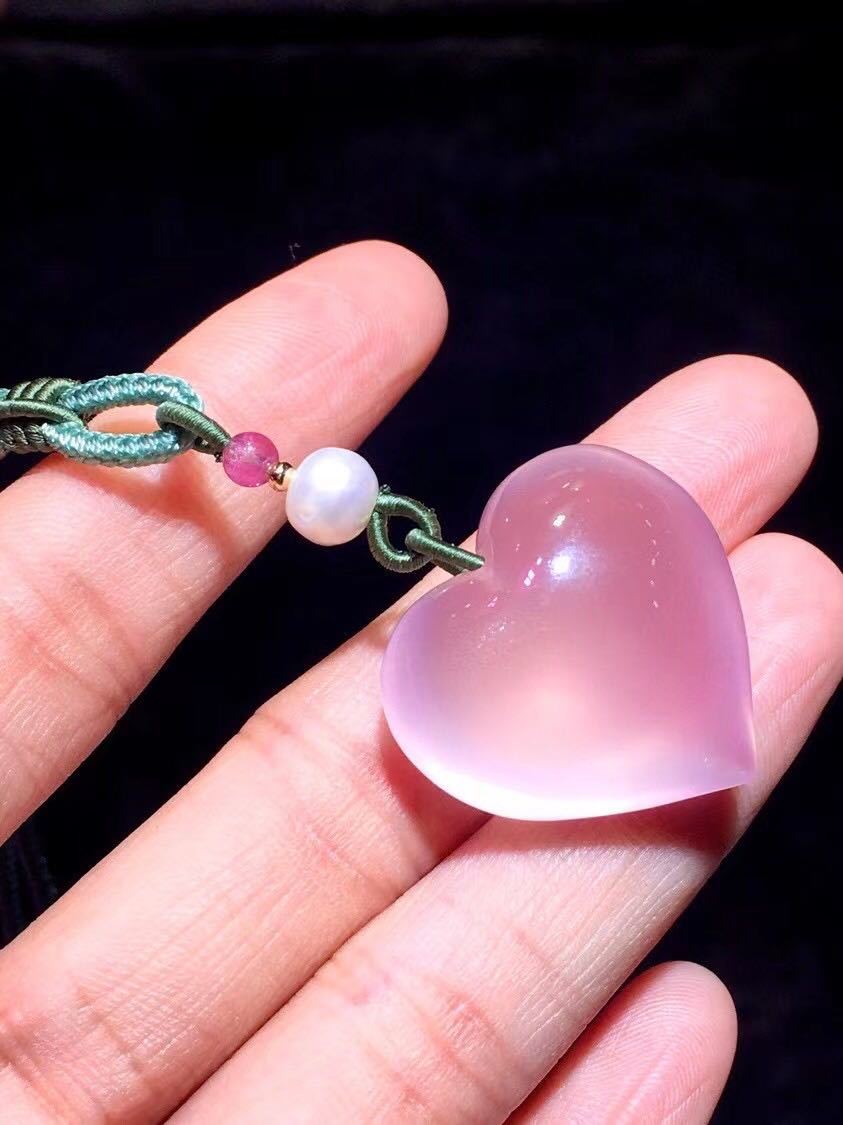 変更OK ⭐︎【天然】スター ローズクォーツ ネックレス 54x34x20mm