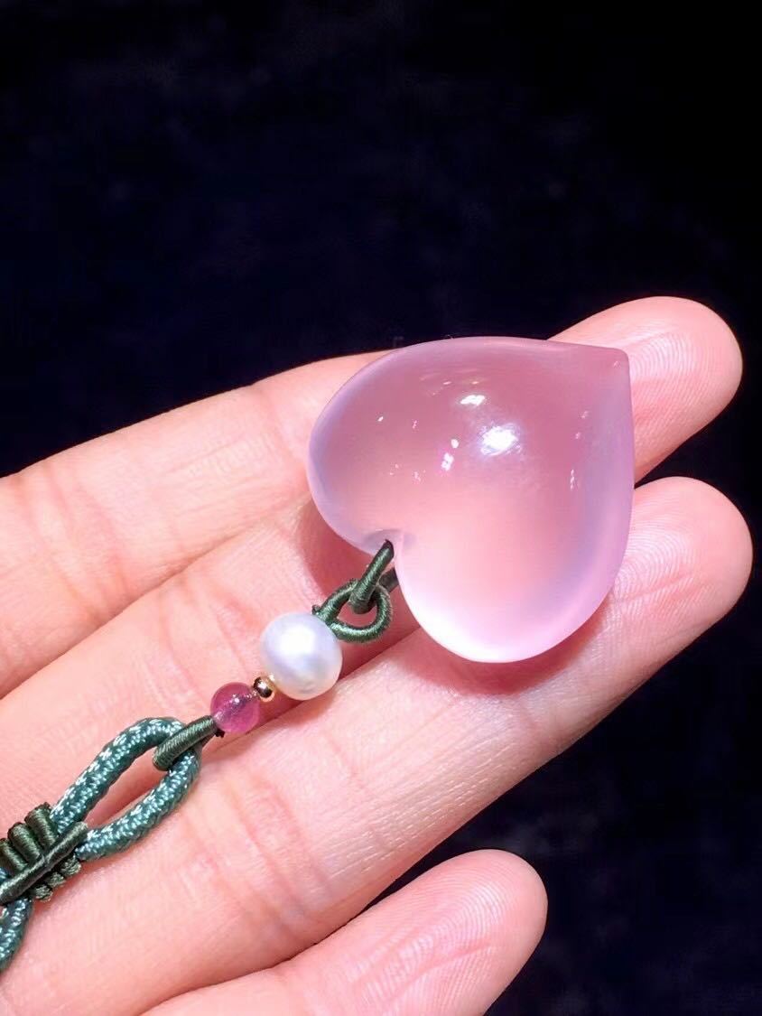 変更OK ⭐︎【天然】スター ローズクォーツ ネックレス 54x34x20mm