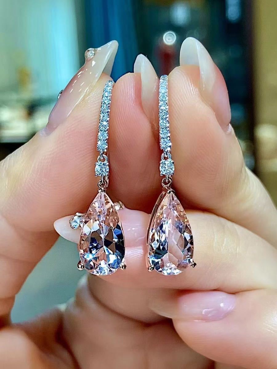 天然モルガナイト ダイヤ ピアス4.45ct k18 ¥ ipsummit.me