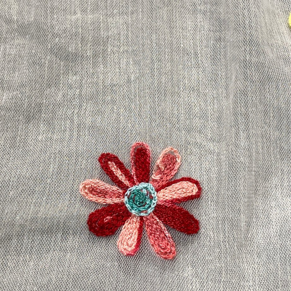 お花◎刺繍＊チュール生地◎異素材　ストール_画像3