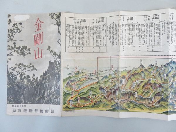金剛山 朝鮮総督府鉄道局 戦前 案内パンフレット 鳥瞰図 古地図（712の画像4