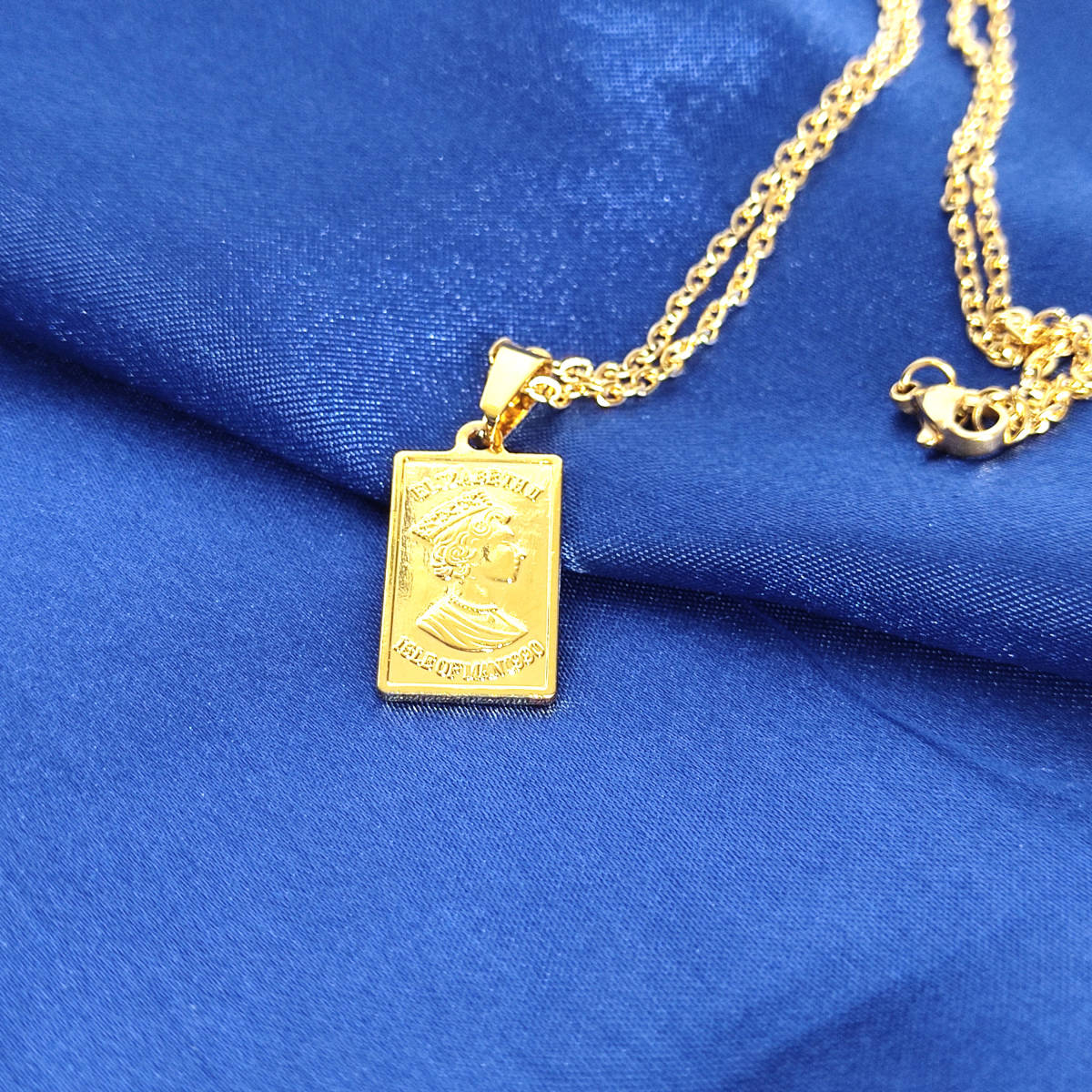 Necklace レディース メンズ エリザベスコイン インゴット ネックレス 18k Gold Plated 鍍金 141の画像1