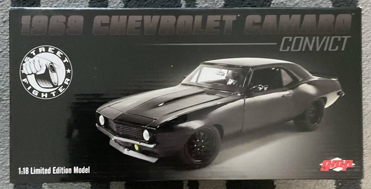 GMP 1:18 1969 シボレー カマロ Chevrolet Camaro Street Fighter Convict - Blackの画像1