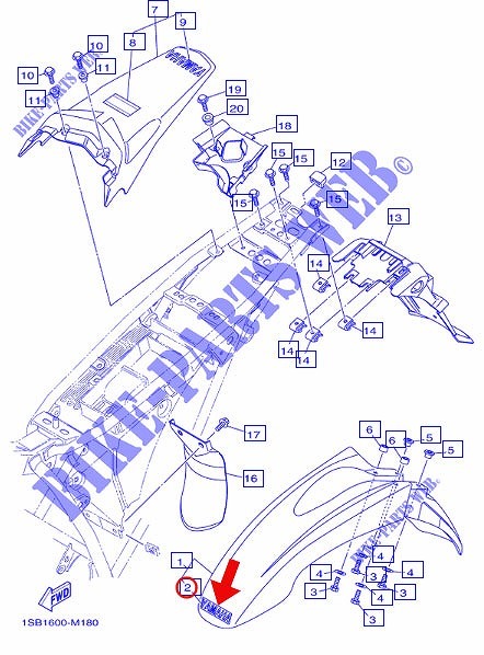 YAMAHA 純正 フィリピン仕様XTZ125 フロントフェンダーステッカー #2MC-F153E-00_画像2