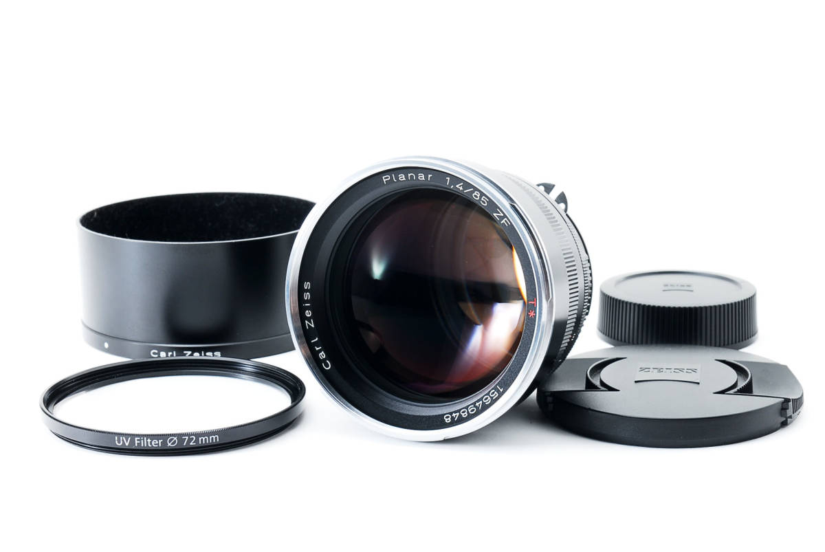 【超美品/動作OK/フード付】 Carl Zeiss Planar T* 85mm F/1.4 ZF Niko F 用 Lens カールツァイス ニコン ポートレイト 単焦点 レンズ #525