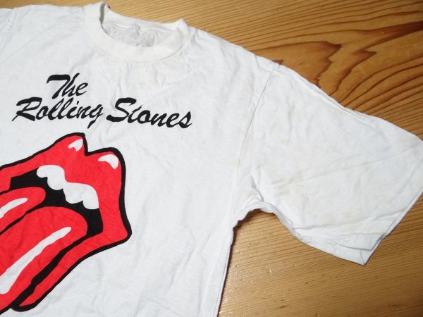 新品 80年代 ビンテージ ローリングストーンズ Rolling Stones Tシャツ レトロ 昭和 当時物 古染みあり 現状_画像3