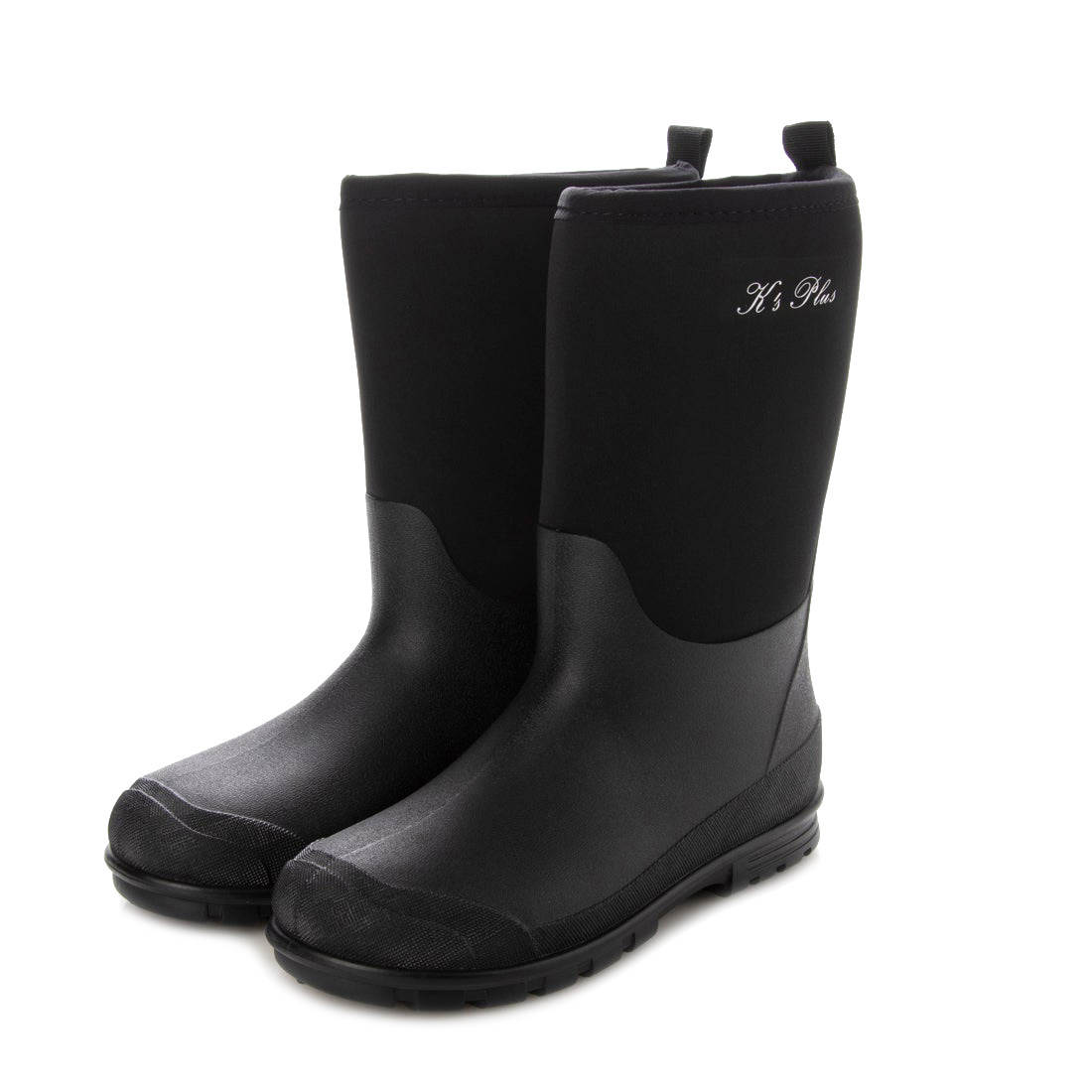  new goods [21077-BLK-150]15cm Junior for rain shoes / Neo pre n rain boots, black ro pre n material boots, rain shoes 