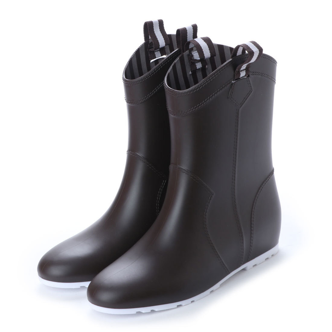  new goods [18034-BRN-M]M size 23.0cm~23.5cm lady's middle height rain boots, rain shoes, boots, Secret boots, stock one . sale 