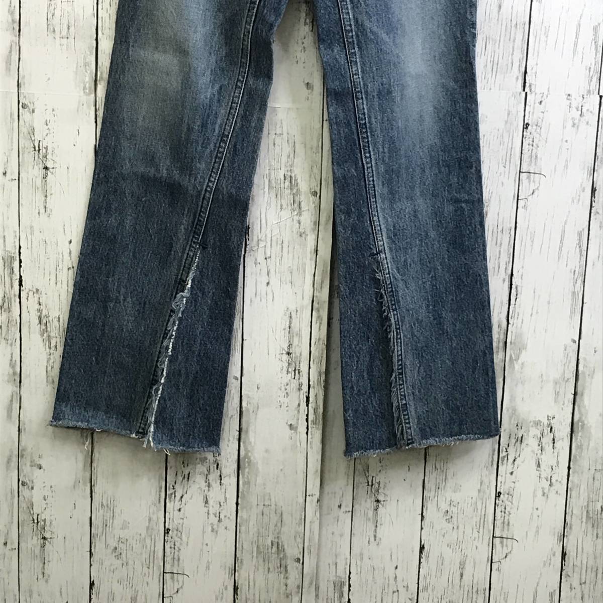 Ungrid Ungrid высокий талия разрез flair Denim 24 размер Fit делать Silhouette повреждение обработка S10-191 USED