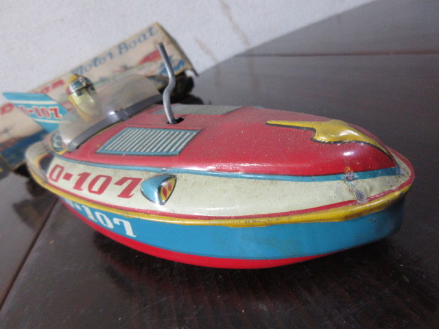 [Dream Motor Boat D-196] жестяная пластина / игрушка / Vintage / античный / наружная коробка 