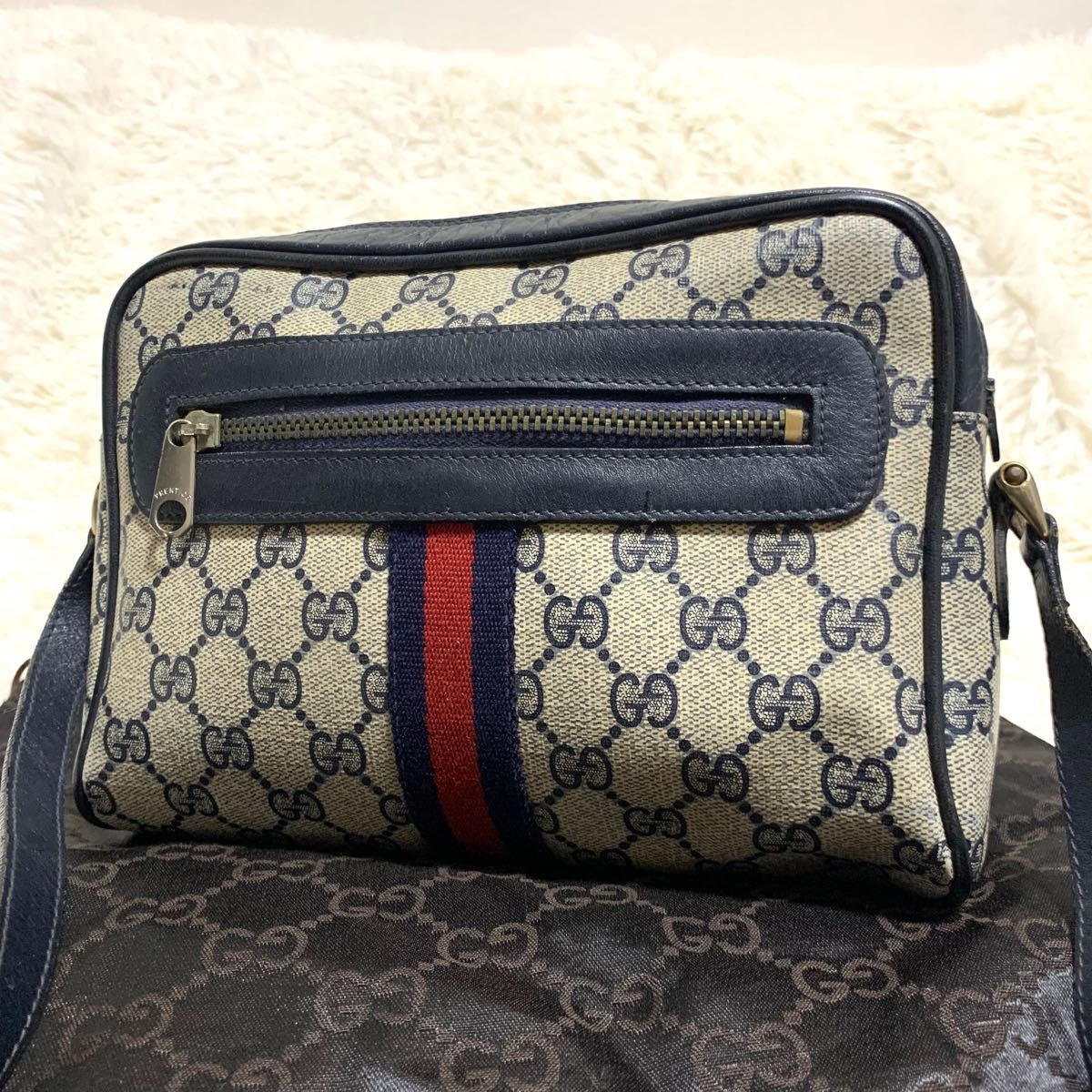 GUCCI グッチ GG スプリーム シェリーライン ショルダーバッグ-