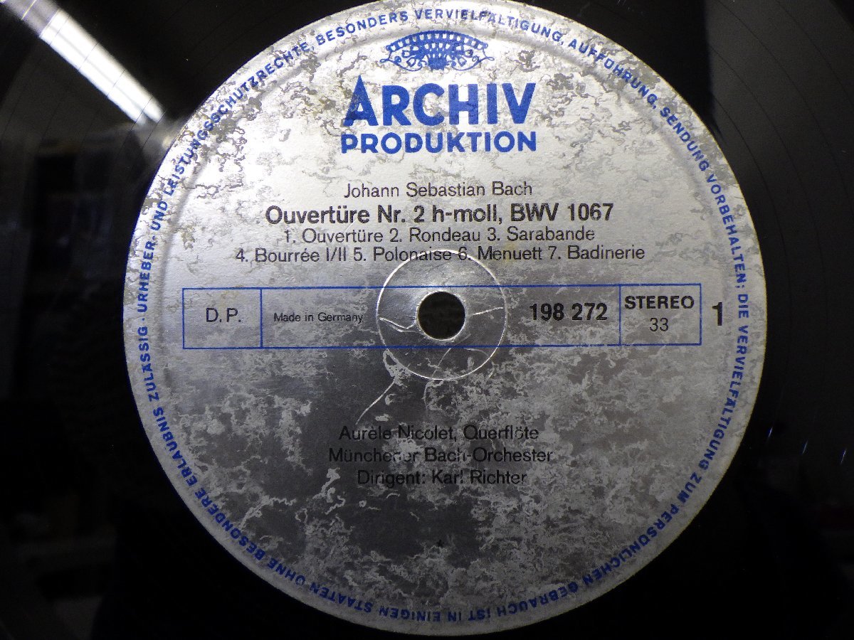LP レコード KARL RICHTER カール リヒター指揮 管弦楽組曲 第2番 ロ短調 第3番 ニ長調 【E+】 E1009Sの画像5