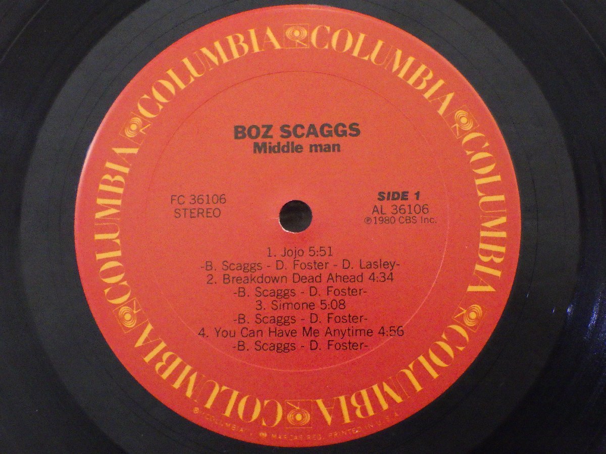 LP レコード BOZ SCAGGS ボズ スキャッグス MIDDLE MAN ミドル マン 【E-】 E2982D_画像3