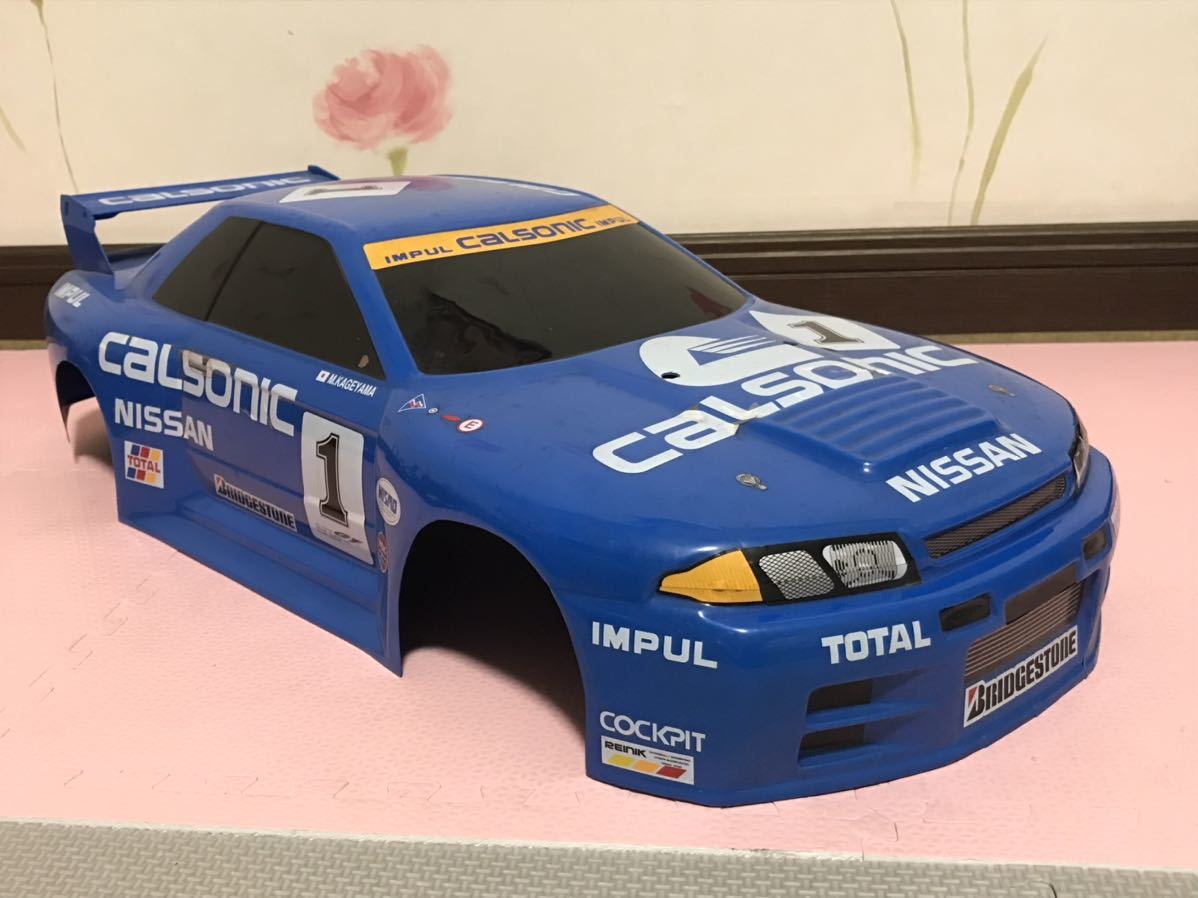 送料無料 1/8 日産 スカイライン GT-R R32 カルソニック レースカー ラジコンボディ 京商 KYOSHO NISSAN SKYLINE CALSONIC RC BODY 当時物