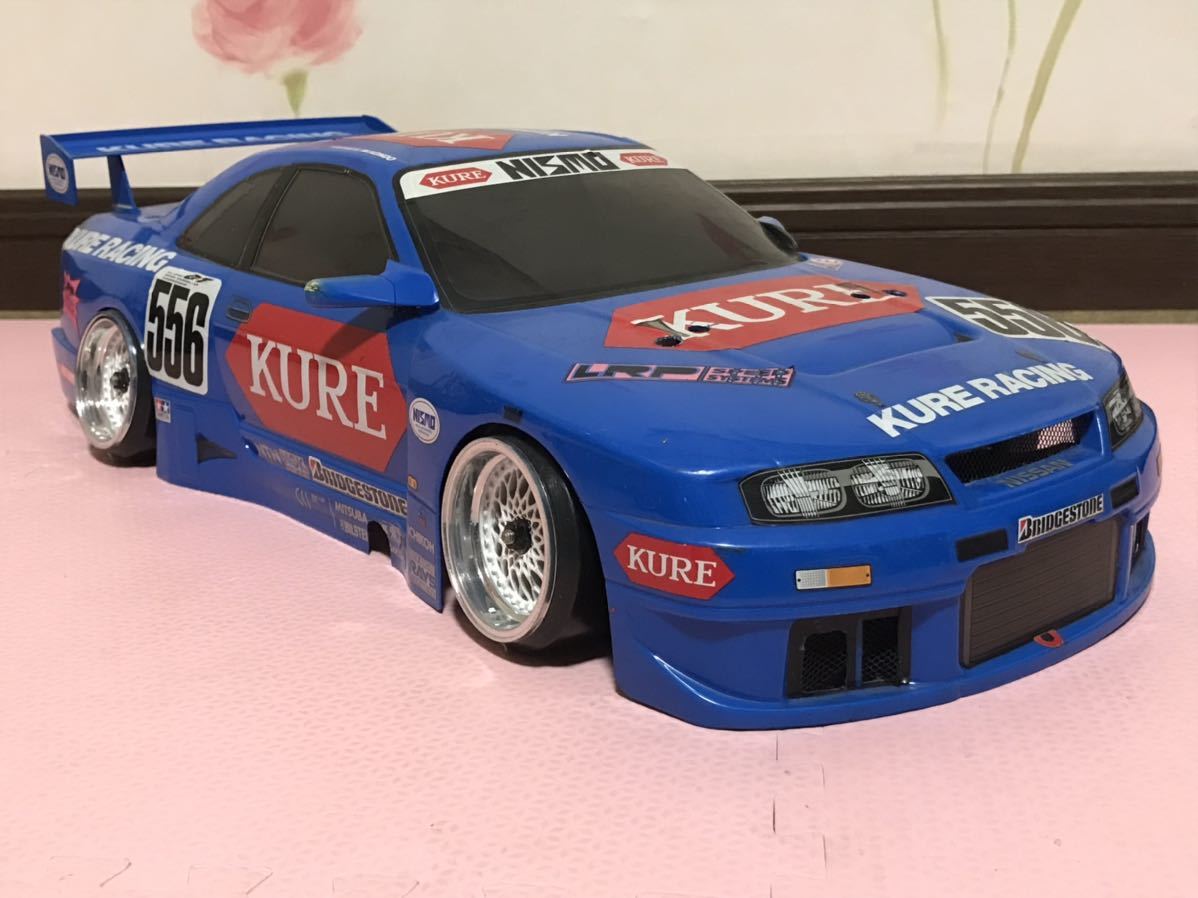 送料無料 1/10 日産 スカイライン GT-R R33 KURE レースカー ラジコンボディ タミヤ TAMIYA NISSAN SKYLINE RACING RC BODY 当時物_画像1