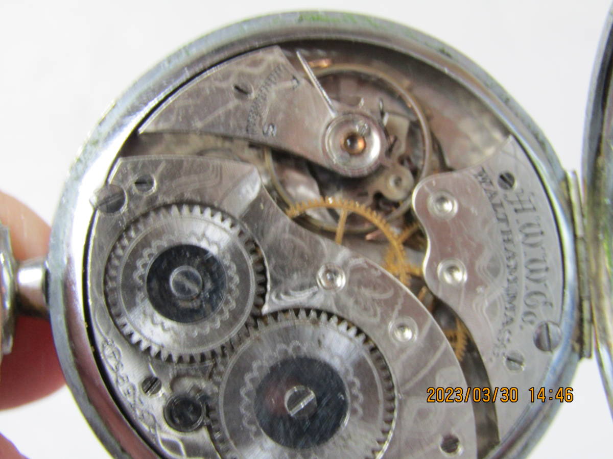 アンティーク 懐中時計 ウォルサム 104年前製造 ブレゲタイプの青針 T型クサリ 鎖 チェーン 分解掃除 即日使用可 // 精工舎 セイコー