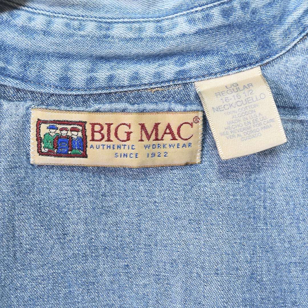 【送料無料】 90s ビッグマック USA製 デニムシャツ ウエスタンシャツ オールド BIG MAC メンズL 古着 @CA1016_画像7