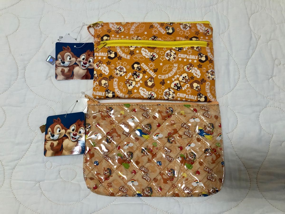 チップ&デールの平型ポーチ2点セット|PayPayフリマ