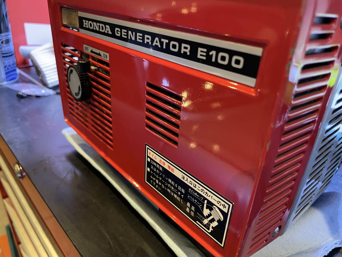 1969年　HONDA ホンダ　携帯発電機　E100 GENERATOR　ポータブル発電機　レトロ 骨董 ビンテージ オブジェ　E80　E40　E300_画像8