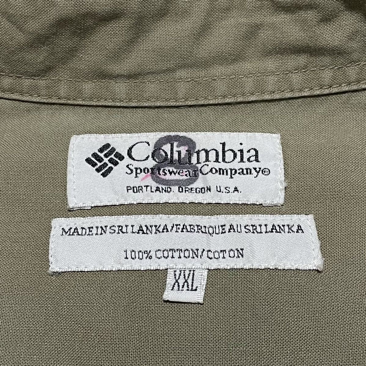 ☆送料無料☆ 企業物 Columbia コロンビア 長袖シャツ XXL カーキ ビッグサイズ ビッグシルエット 迷彩 23-3