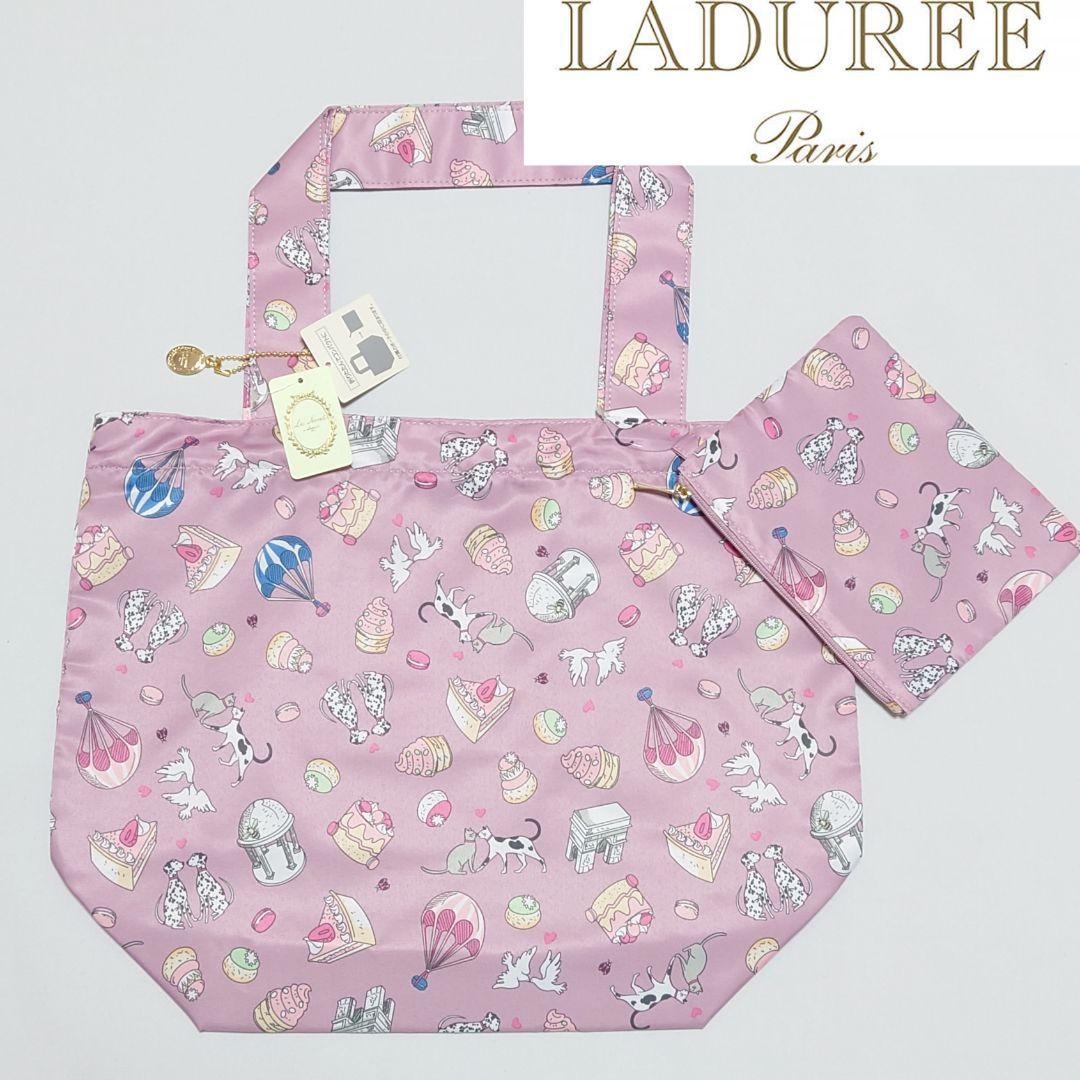 新品タグ付き】ラデュレ ポーチ付きエコバッグ/トートバッグ マカロン
