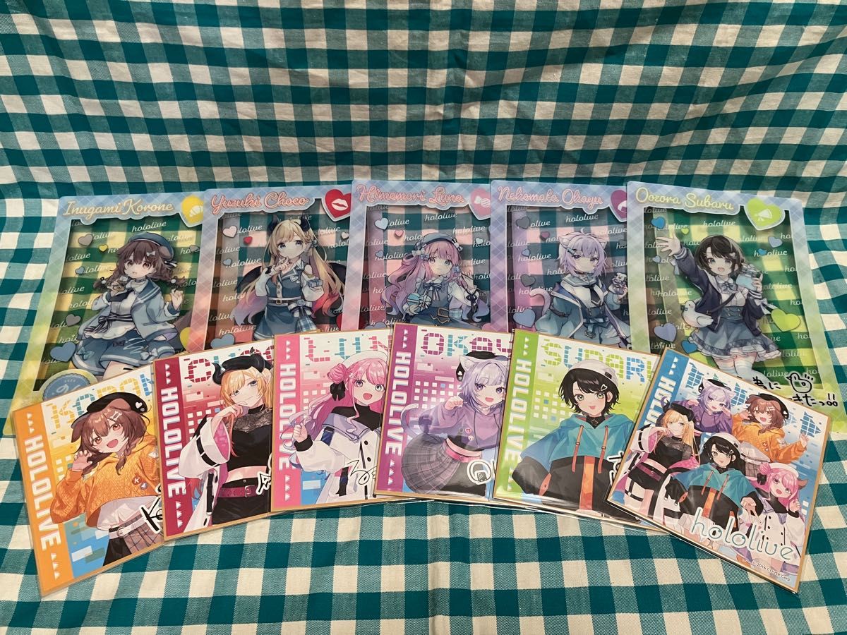 ホロライブ ファミリーマートお返しマート 色紙6枚＋クリアポスター5枚 猫又おかゆ/大空スバル/姫森ルーナ/犬神ころね/癒月ちょこ