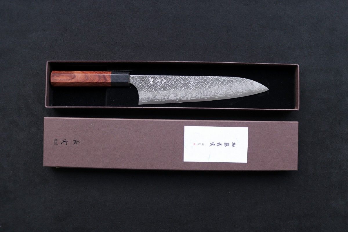 枚数限定! 正本総本店 牛刀 和包丁 本霞玉白鋼 水牛柄 尺 加藤義実