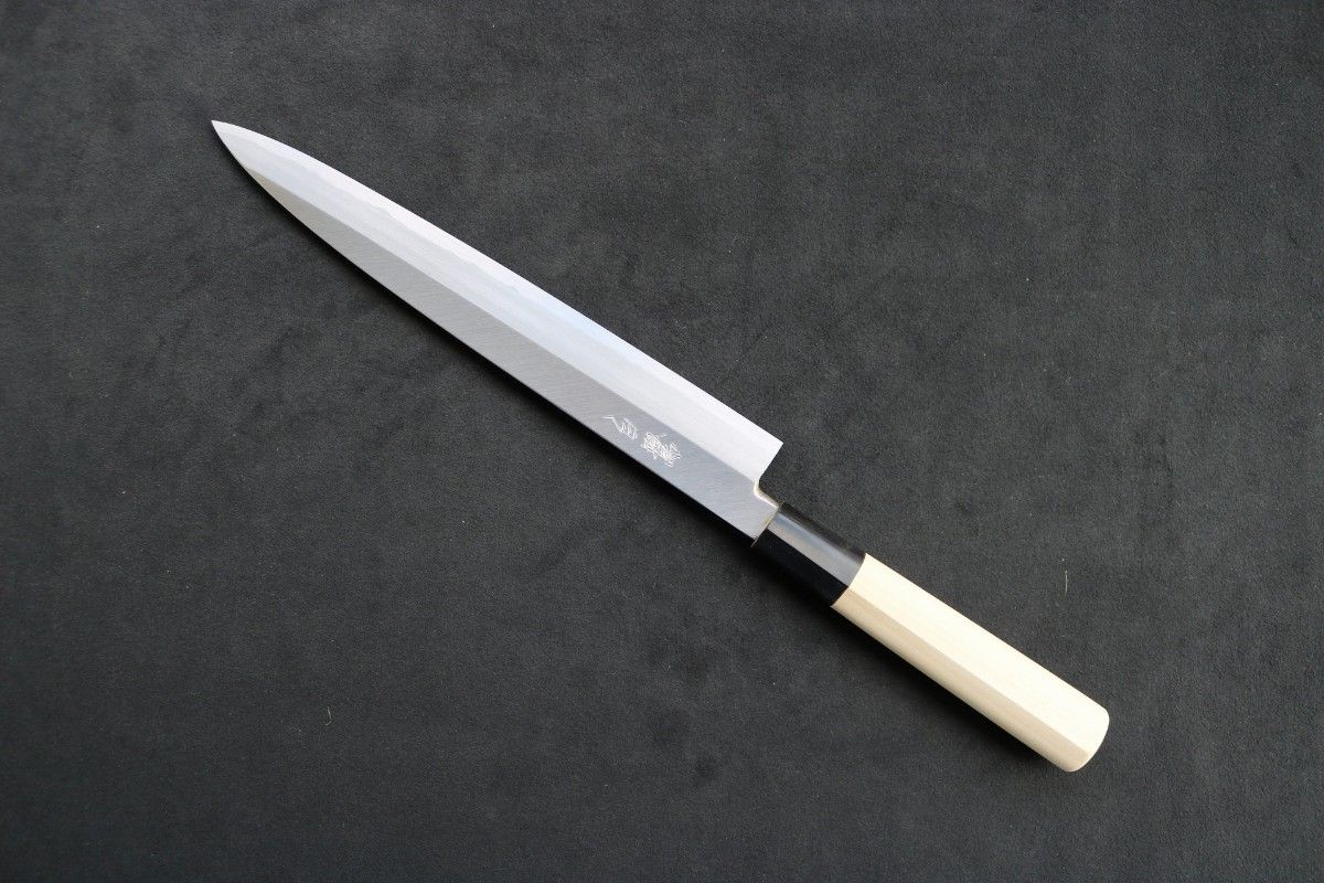 堺一文字吉國 日本製 柳刃 包丁 240mm 白二鋼 木柄 堺の包丁