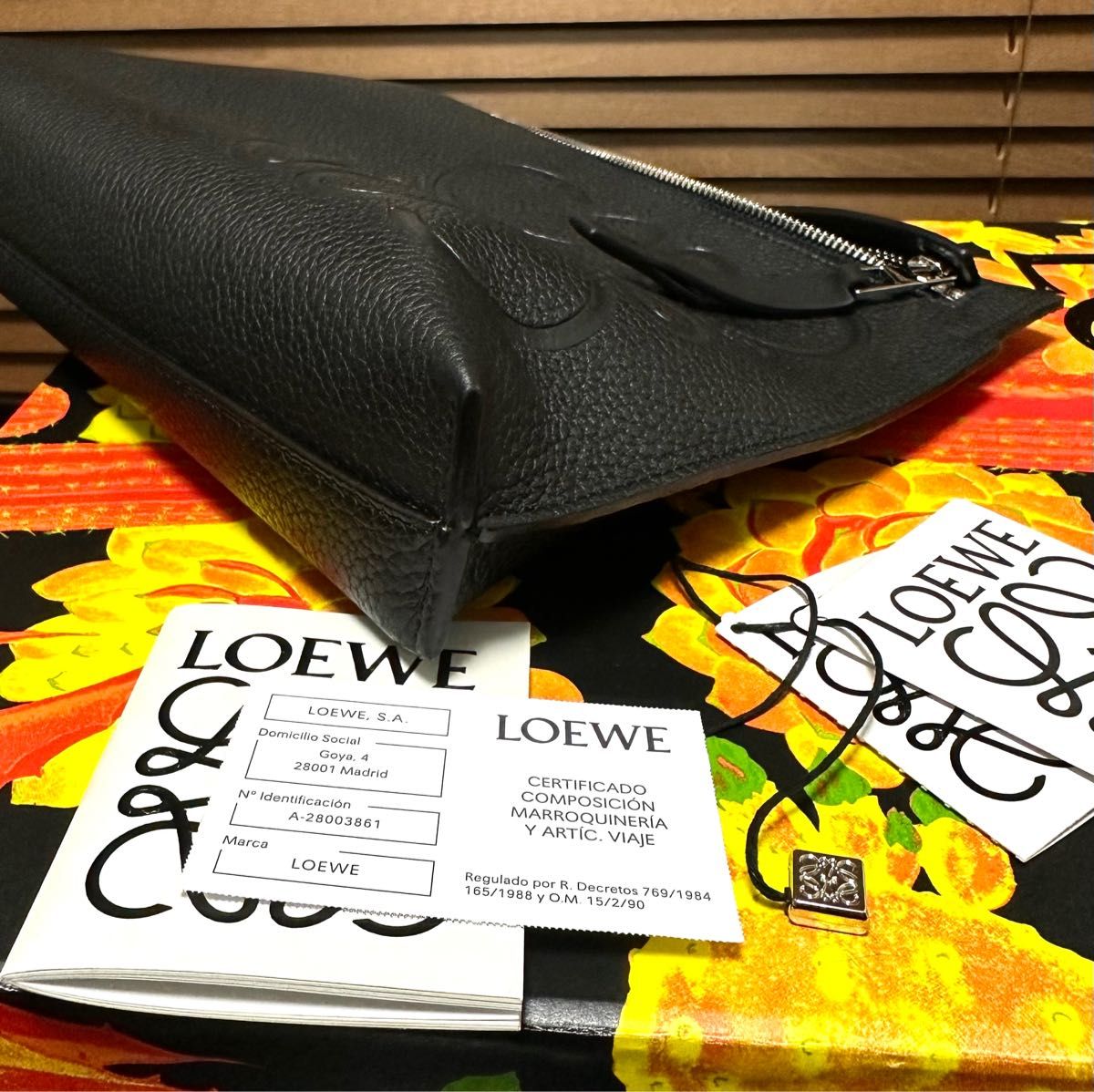 ロエベ クラッチバッグ ゴヤ リネン ブラック LOEWE 【☆大感謝セール