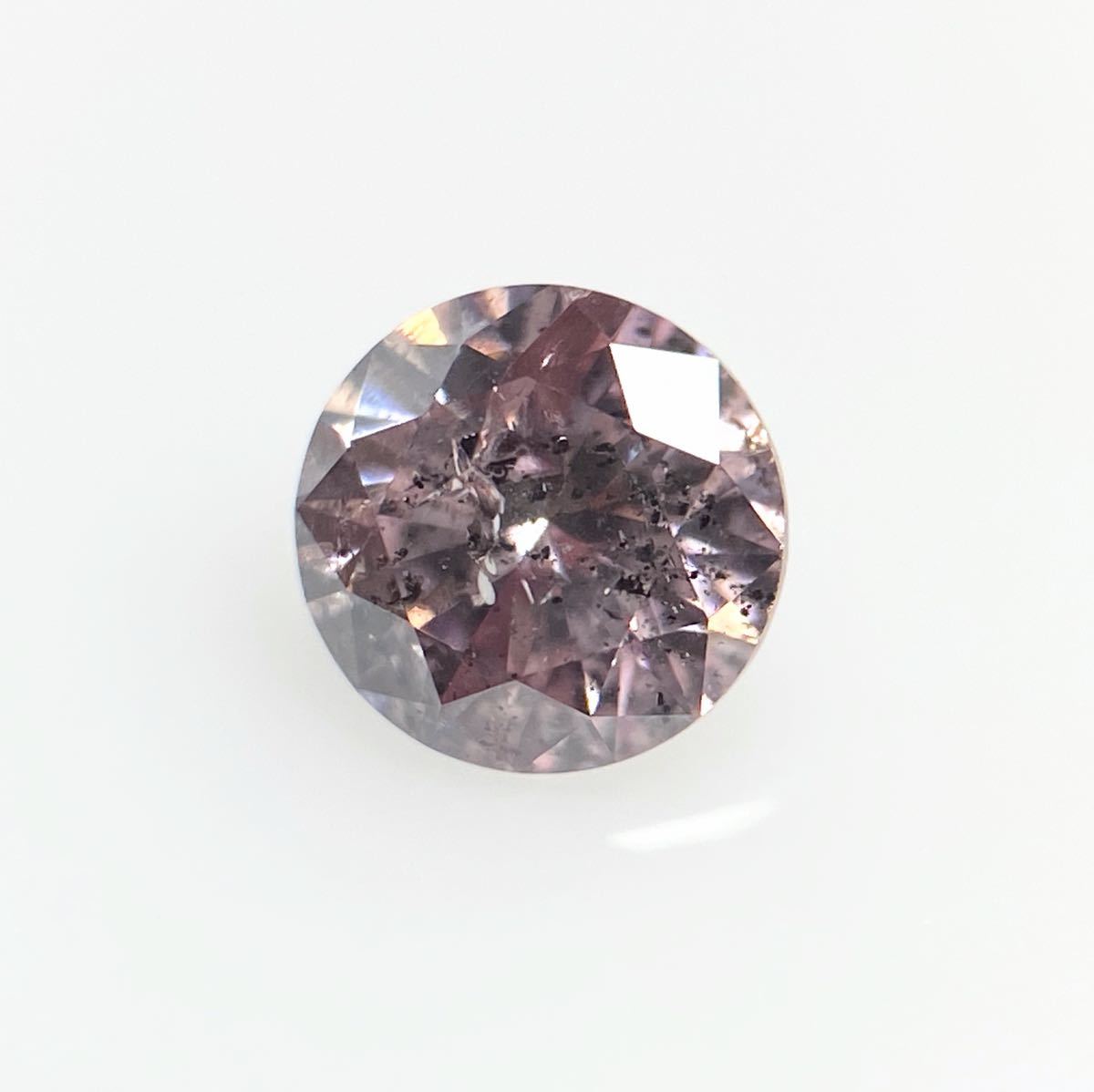 ０．１５０ct　ＦＡＮＣＹ　ＢＲＯＷＮＩＳＨ　ＰＩＮＫ　Ｉ２　ラウンド　ピンクダイヤモンドルース