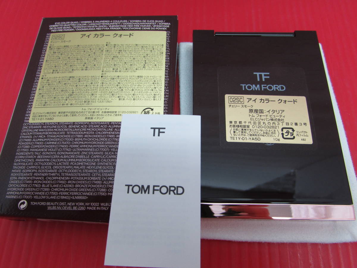  almost unused TOM FORD Tom Ford I color k.-do02SC Cherry smoked exclusive use sack box attaching 4 color eyeshadow cosme 