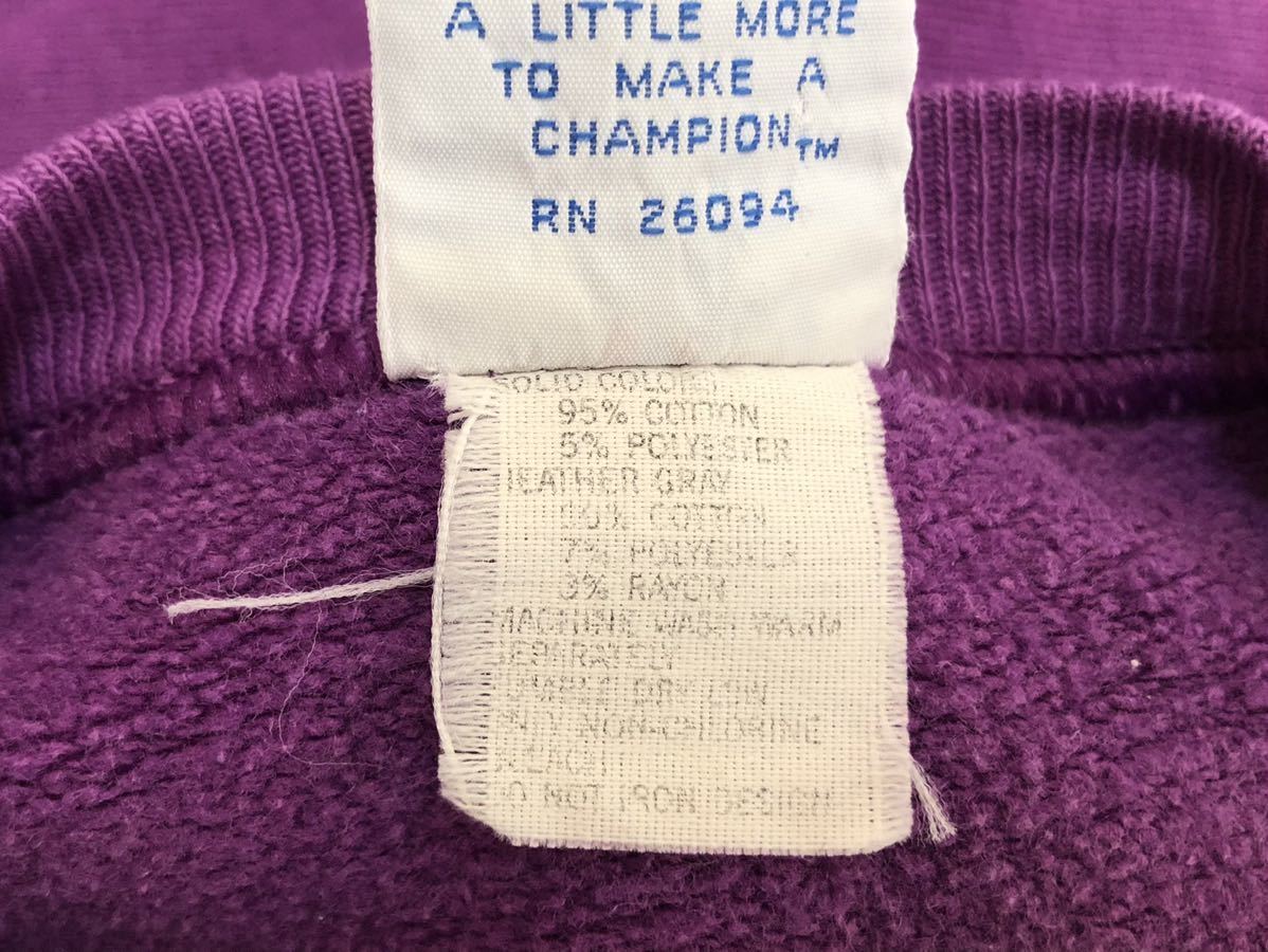 90s Vintage!MADE IN USA America производства Champion лиловый фиолетовый передний V одноцветный тренировочный size XL