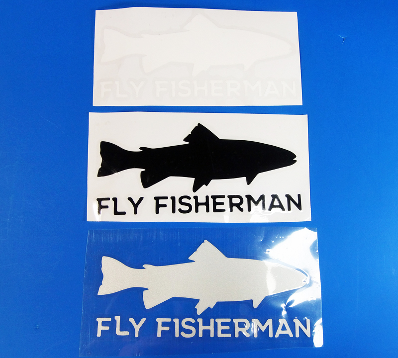 FLY FISHERMAN стикер <White> 16cm [ рыбалка рыба форель шерсть игла fly ]