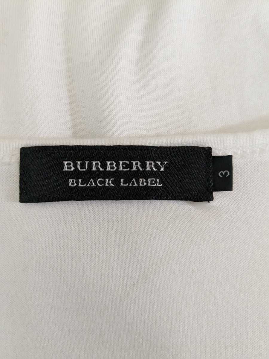 ●送料無料★BURBERRY　BLACK LABEL　バーバリー　ブラックレーベル　Vネック　長袖シャツ　長袖Ｔシャツ　白　綿100%　メンズ　サイズ3_画像5