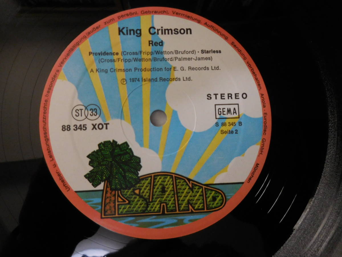 KING CRIMSON キング・クリムゾン／RED レッド レア独ISLANDレーベル A1 B1極美盤 ！の画像4